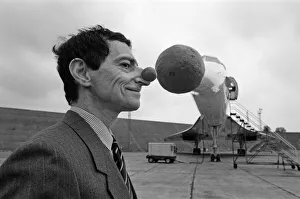 01158 Prints: Red nose on Concorde. Toby Grills restaurants fund raise. 27th January 1988