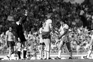 F A Cup Prints: Referee George Courtney books Willie Young in FA Cup Final 1980