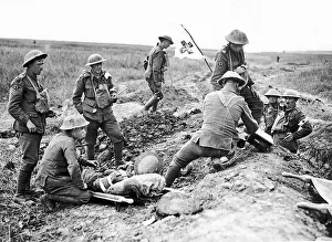 Regimental aid post where first aid is given in the field before evacuating wounded