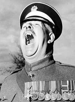 Medals Prints: Regimental Sergeant Major Brittain shouting instructions Circa 1955