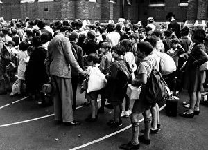 Rehearsal of evacuation at St Michaels School London 1939 WW2