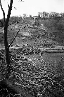 01366 Collection: The remains of Half Penny Bridge, Saltburn, North Yorkshire, after being blown up