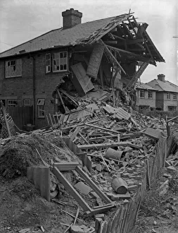 The remains of a house in Birches Green, Birmingham after receiving a direct hit during a