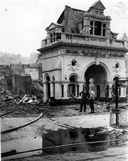 Somerset Prints: Remains of the Tivoli cinema in Weston Super Mare after the air raid of the 28th June