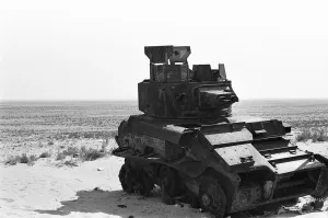 Battles And Campaigns Prints: The remains of a Vickers Mk VIB light tank close to the scene of the El Alamein