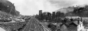 Road Prints: Remains of Walnut Tree Viaduct, a railway viaduct located above the southern edge of