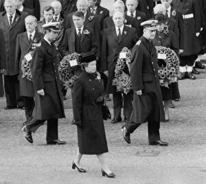 Images Dated 26th August 2011: Rememberance Day Service 1984. The Queen and The Duke of Edinburgh