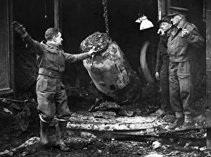 Removing a 1 ton bomb from Brixton Hill in South London after an air raid during