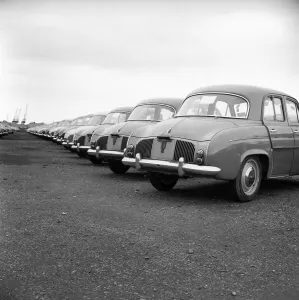 Southampton Prints: Renault Cars: picture shows some of the 3 to 4 thousand Renault Cars