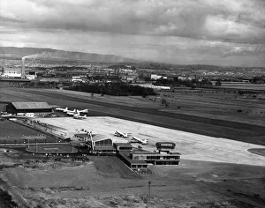 Plane Prints: Renfrew Airport, Scotland, Aerial View of new terminal building, 3rd May 1955