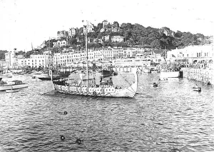 Replica Viking ship the Hugin, was the star turn at Torquay Regatta in 1949