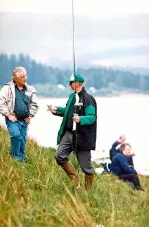 Images Dated 1st July 1994: Republic of Ireland manager Jack Charlton at a fishing competition in July 1994