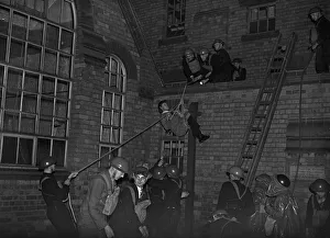 Rescuing a casualty. A series of realistic exercises were carried out at the A. R. P