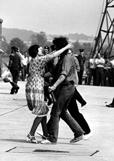 RETURNING SERVICEMAN IS REUNITED WITH LOVED ONE AT BRIZE NORTON AFTER THE FALKLANDS WAR