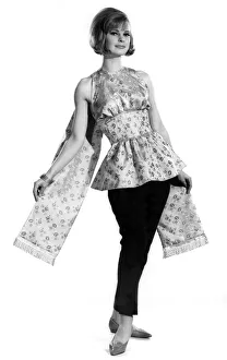 Mannequin Prints: Reveille fashions 1962: Sunset Tunic with its flying panel scarf floating at back