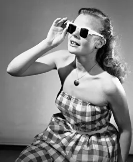Reveille mannequin seen here modelling the latest summer fashions for 1956