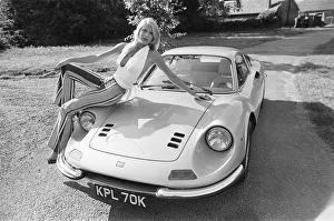 Sports Car Prints: Reveille model Heidi seen here posing with a Ferrari Dino GT which is NOT A top prize in