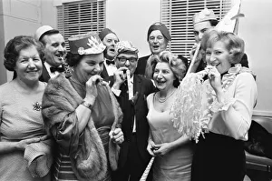 Revellers attending a New Years Eve Ball in West Bromwich. 31st December 1970