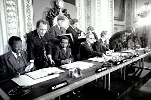 Images Dated 21st December 1979: Rhodesia Final Agreement Signing The final agreement on the future of Rhodesia as