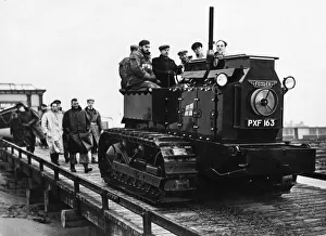 Boats Prints: Rhyls new lifeboat tractor seen preparing for submersion tests. 8th January 1954