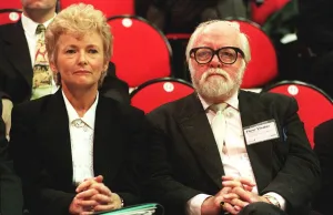 Baron Prints: Richard Attenborough and Glenys Kinnock sit watching the debate at the annual labour