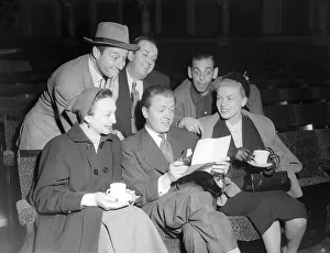 Richard Attenborough, Sept 1952 and the cast rehearsing Sydmouth fund show