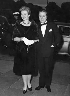 Richard Attenborough and wife attend a film premiere in Leicester Square, London