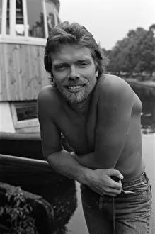 Richard Branson aboard his houseboat / office at Maida Vale, London. 31st July 1982