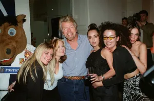 Richard Branson June 98 At the Imperial war museum with spice girls look-a-like