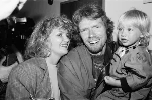Emotional Prints: Richard Branson pictured with his girlfriend Joan Templeman and their son Sam