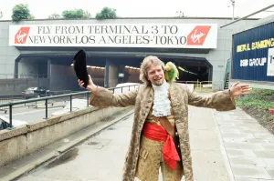One Mid Adult Man Only Prints: Richard Branson seen here at the entrance of the tunnel leading to the Heathrow terminals