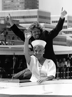 Richard Branson tycoon with Princess Michael of Kent on his boat Virgin Atlantic