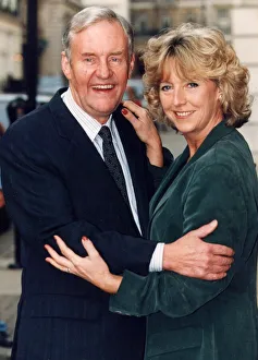 Richard Briers and actress Joanna Van Gysegher at TV photocall 28 / 11 / 1994
