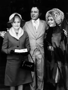 Richard Burton actor CBE with his sister Cecilia James left holding the insignia