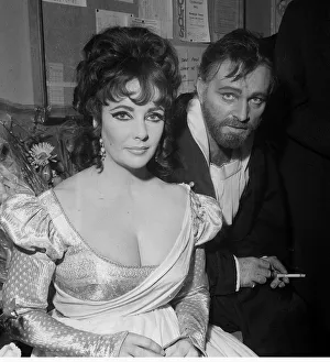 Richard Burton actor and Elizabeth Taylor in a play at The Oxford University Dramatic