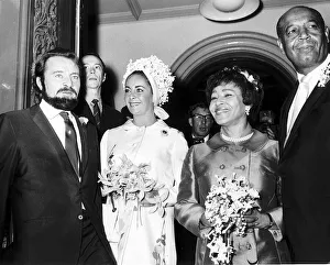 Richard Burton actor with wife Elizabeth Taylor at the wedding of his personal assistant