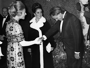 Ties Prints: Richard Burton and Elizabeth Taylor meet the Duchess of Kent 1967 Elizabeth