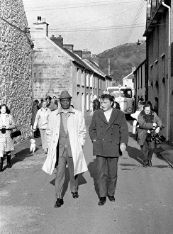 Richard Burton filming: Under Milk Wood on location at Fishguard, South Wales