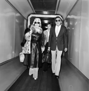 Richard Burton and Liz Taylor the newlyweds'arrived at Heathrow Airport today