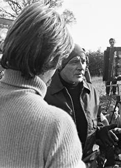 Richard Burton between takes during location filming of The Villain