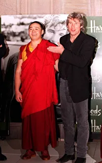 Richard Gere US Actor with Buddist Monk opening the Harrods sale