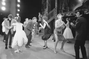 Richard Gere as Danny Zuko (left) seen here on stage at the Coventry Theatre during a