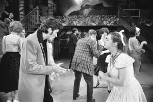 Richard Gere as Danny Zuko (left) seen here on stage at the Coventry Theatre during a