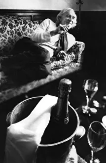 Richard Harris drinking from bottle of water during interview - 22 July 1982