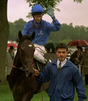 Ascot Prints: Richard Hills celebrates after winning on Asfurah at Royal Ascot
