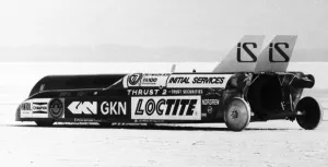 Richard Noble Driving Ace trying to break the World Land Speed Record