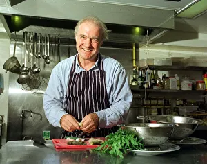 Cook Prints: Rick Stein Chef TV Presenter June 1999 working in his kitchen