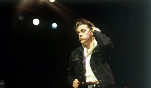 One Young Man Only Prints: Ricky Ross lead singer of the Deacon Blue seen here perform at the Rock Against the Poll