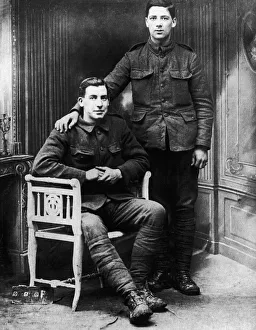 00418 Prints: Riflemen Butterworth and Webb of the 1st Battallion Rifle Brigade circa 1914