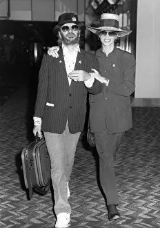Images Dated 30th June 1988: Ringo Starr and Barbara Bach leaving for New York. June 1988 P017261